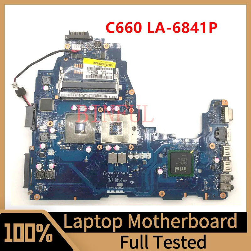 

PWWAA LA-6841P Mainboard For Toshiba Satellite C660 Laptop Motherboard SLG6M GM45 100% Full Tested Working Well