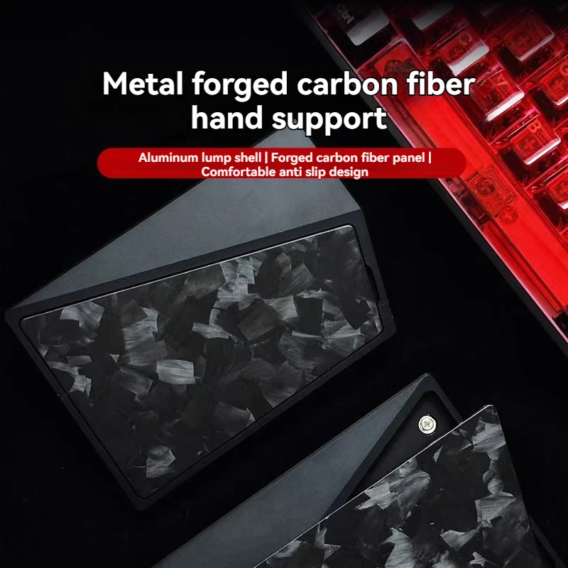 LUMINKEY Keyboard Hand Rest Metal Forged Carbon Fiber Aluminum Lump Alloy Esports Keyboard Customized Wrist Rest Accessories