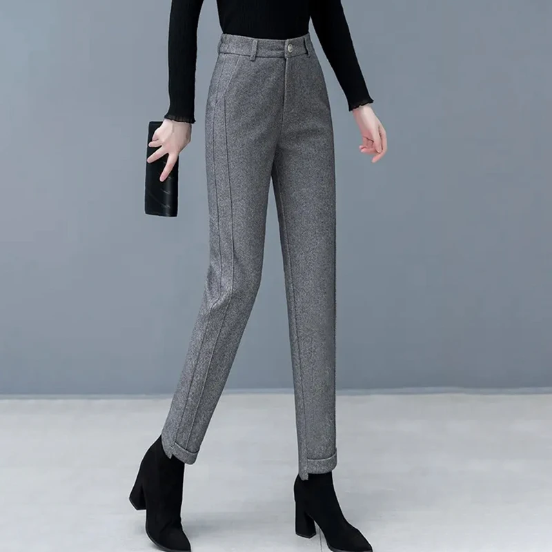 

Women's Clothing Woolen straight draped casual trousers Autumn Winter New NO.7