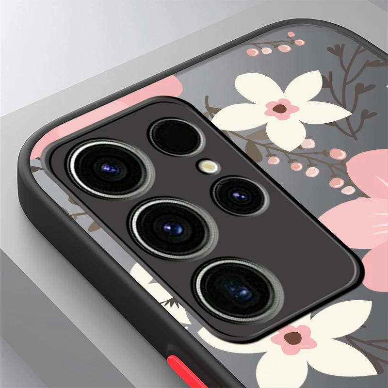 حافظة هاتف غير لامعة لهاتف سامسونج جالاكسي S25 S24 S23 S22 Ultra S23 FE Plus S20 زهرة لغطاء شحن لاسلكي مغناطيسي Magsafe