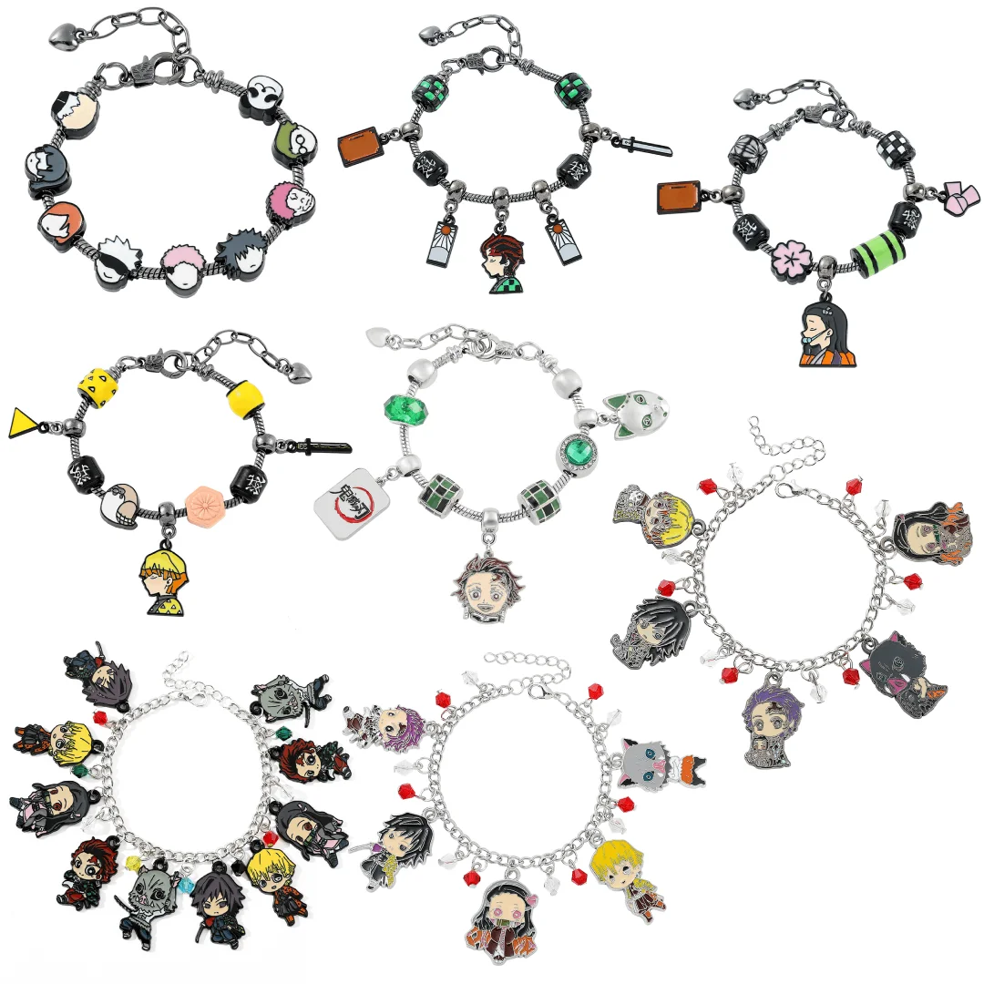 Anime Tanjiro Bracelet, Kamado Tanjiro, Nezuko, Agatsuma Zenitsu, Element DIY Beaded Bracelet, Gift for Women