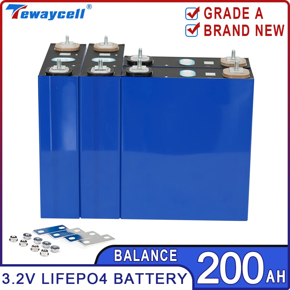 Tewaycell 200Ah Lifepo4 akumulator 3.2V 210AH akumulatory fosforan litowo-żelazowy pryzmatyczny samochód solarny RV u nas bez podatku