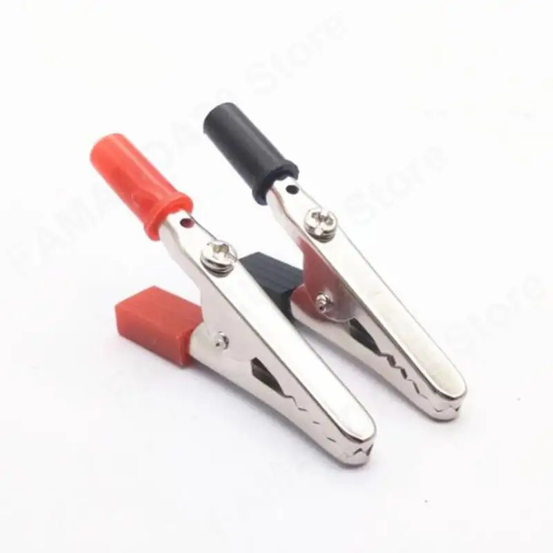 10 pcs 50mm Plastic Handle Alligator clips Crocodile Battery Test Connector Test Probe Metal Clips M20