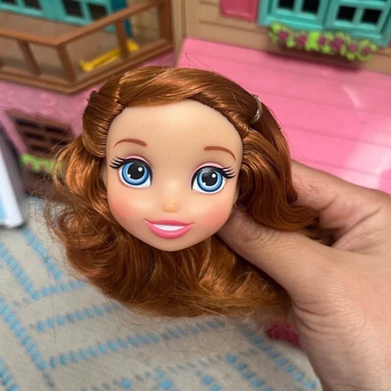 1 Pieces Head for 1/6 Doll Dark Skin /Normal Skin Princess Anna Elsa Head Part Accessories Dress Up Toy