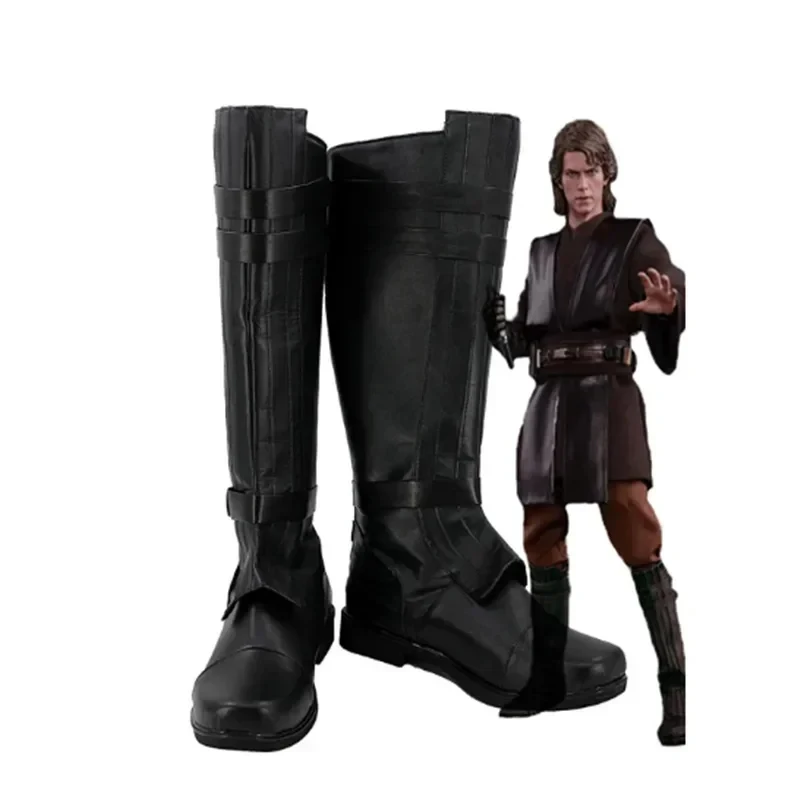

Кожаные ботинки ABC123Anakin Sky-Walker, аксессуары для косплея, туфли на высоком каблуке для вечеринки в честь Хэллоуина для wob;6'j,k.9;a