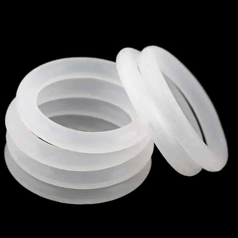 VMQ O Rings Silicone Ring White Food Grade Silicone O Ring Gasket Waterproof Rubber Washer CS 3-5mm OD 10-150mm