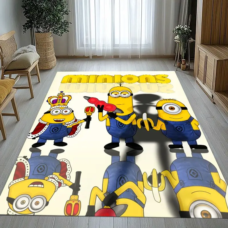 Funny Cute M-Minions Cartoon Soft Non-Slip Large Area Rug for Living Room,Bedroom Playroom Carpet Mat for Sofa,Home Decor Gift