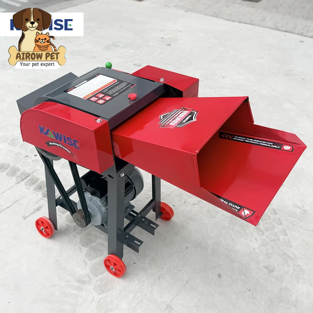 AIROW Mini Forage Cutter Machine for Fresh Grass Rice Straw Corn Stalk and Cattle Sheep Feed Processing