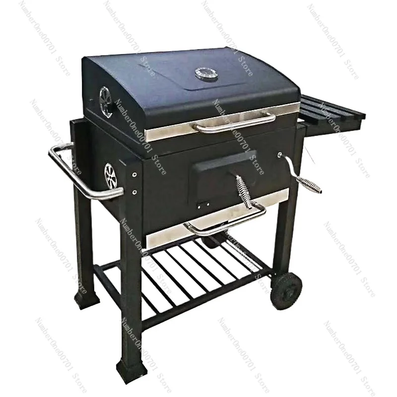 Square stove charcoal large barbecue grill courtyard party barbecue rack outdoor barbecue utensils