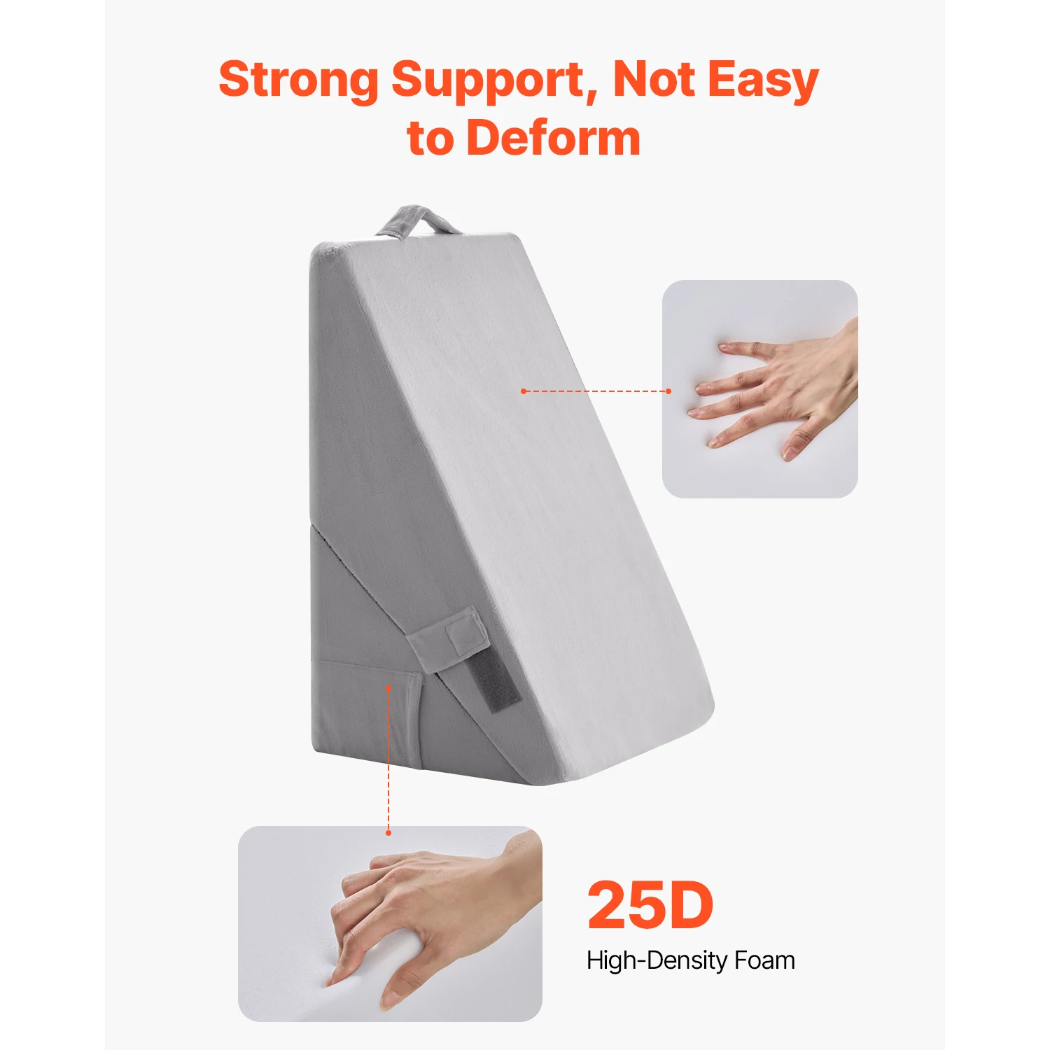 SucceBuy Bed Wedge Pillow 25 D High-Density Foam Filling &Soft Washable Cover Post Surgery Pillow for Acid Reflux Snoring Relief