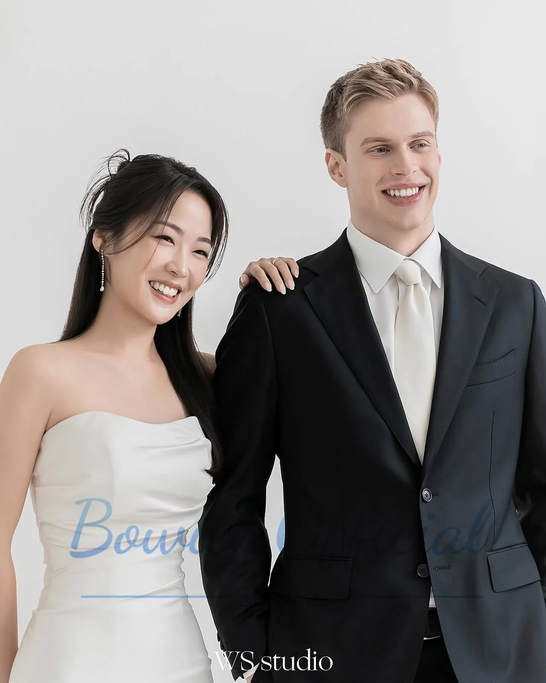 Bowith Simple Strapless Wedding Dresses Customized Korea Photoshoot Floor-Length Elegant Bridal Gowns Evening Dresses