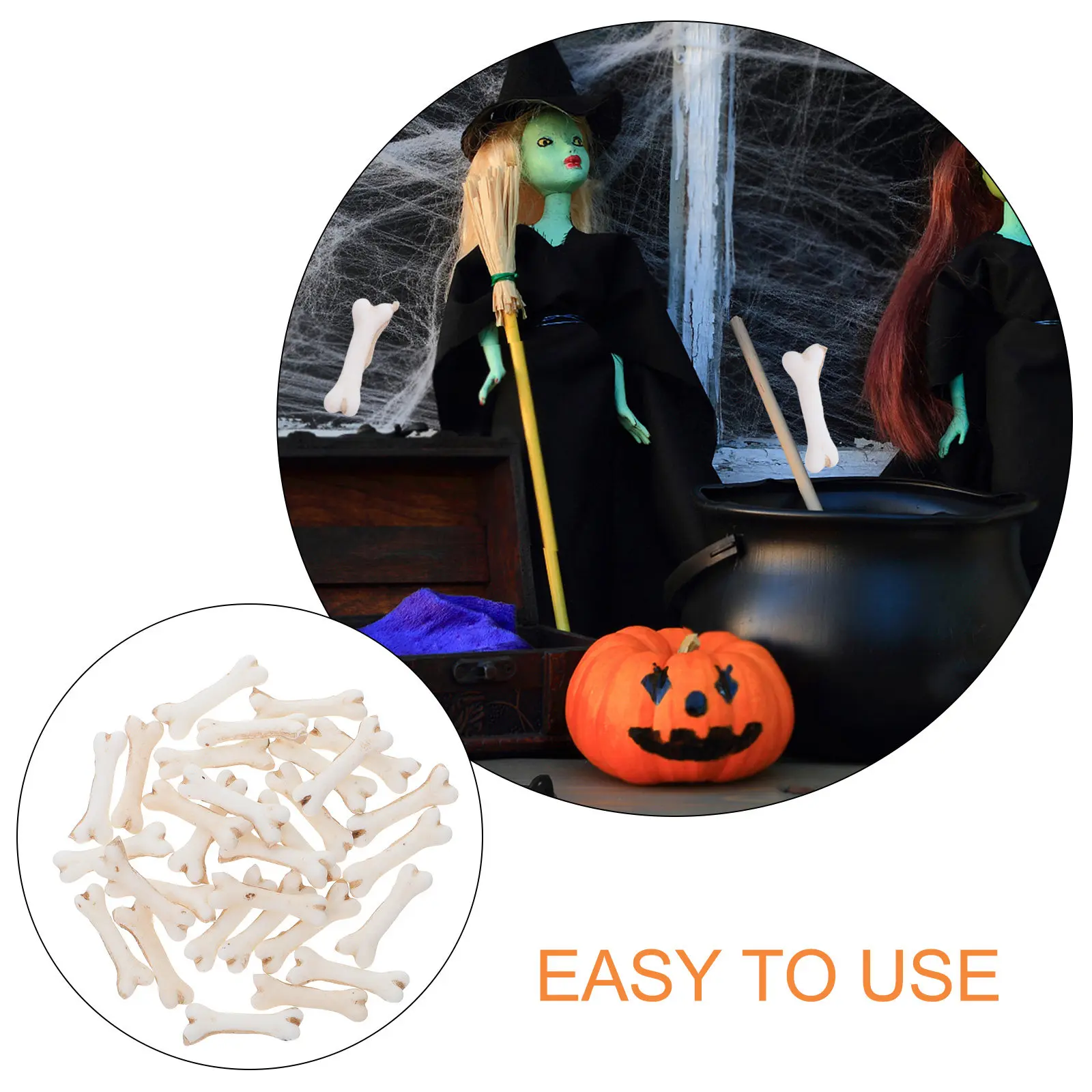 Halloween Miniature Bones Resin Decoration Spooky Home Office Store Indoor Outdoor Halloween Party Haunted House Ornament Mini