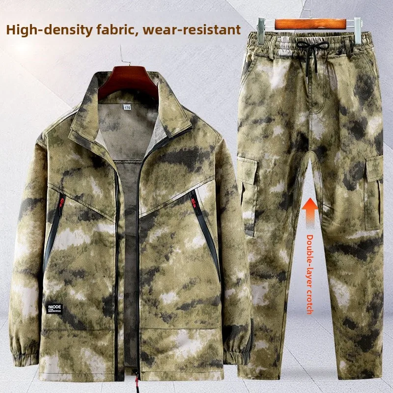 

Pure Cotton Camouflage Workwear Set for Men Resistant to Wear And Tear Suitable for Auttive Repair Outdoor Work And Welding