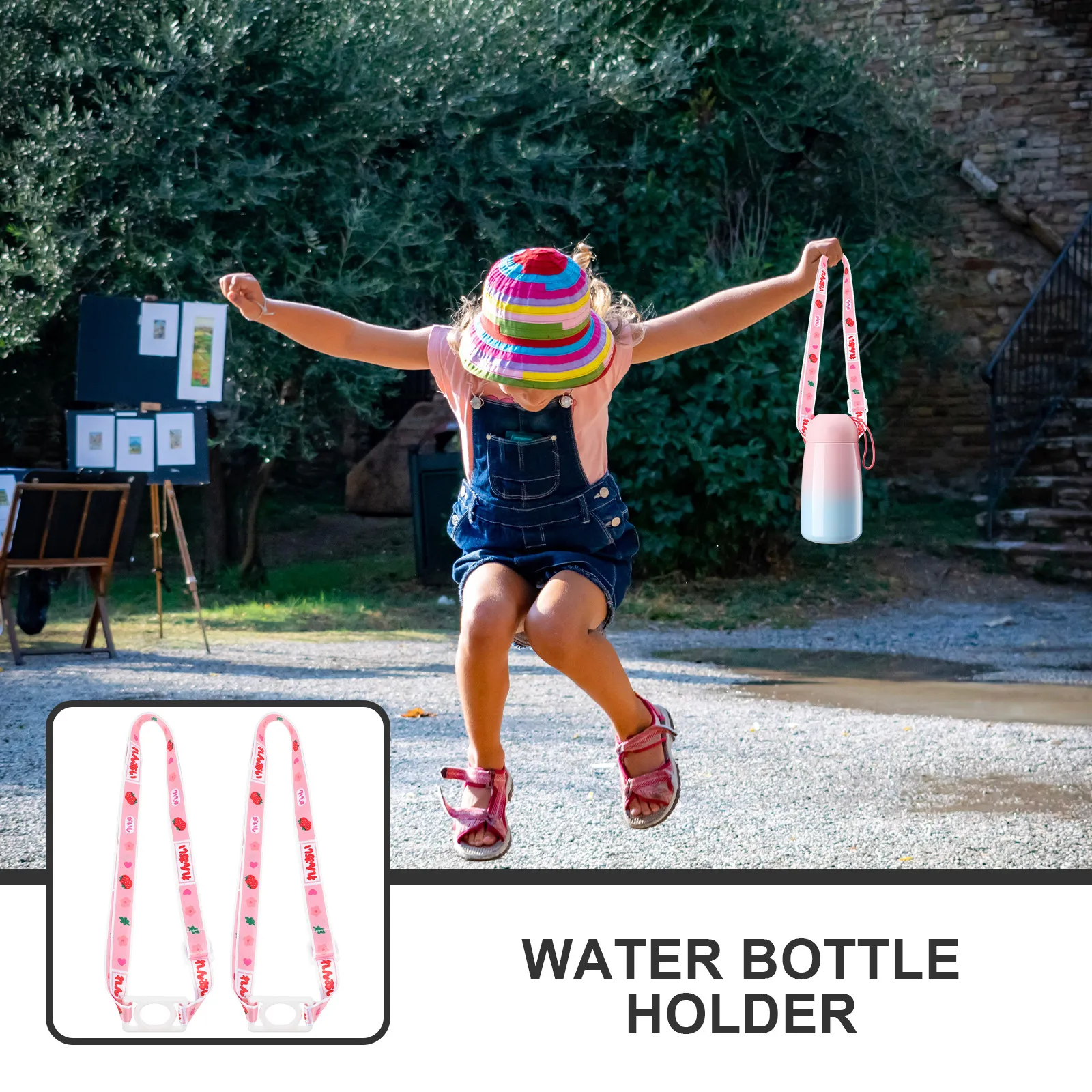 Water Bottle Holder 4 Pack Breathable Adjustable Shoulder Carrier Strap for Hiking Camping Travel