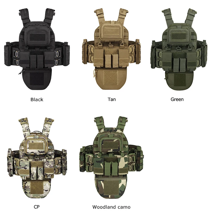 TLF Yakeda Chaleco táctico Chaleco Tactico Molle bolsas poliéster negro totalmente protección Chaleco táctico de caza para hombres