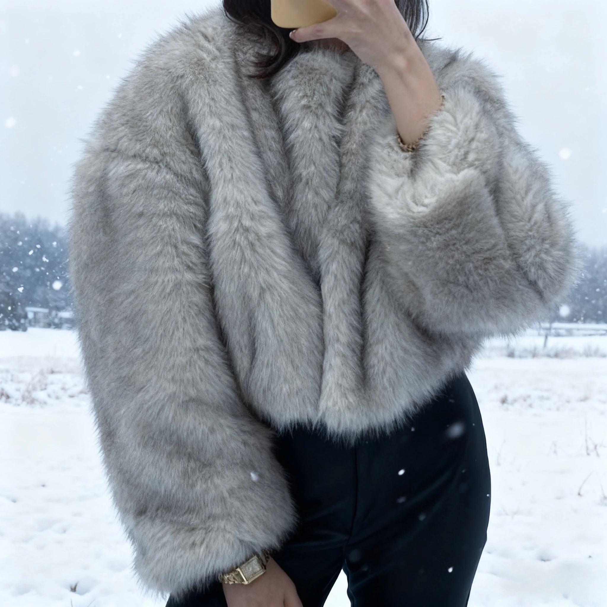 

Jackets Faux Fur Coats Women Short Coat Thick Warm Y2k Streetwear Elegant Work Round Neck Work Jacket Outerwear Autumn Winter