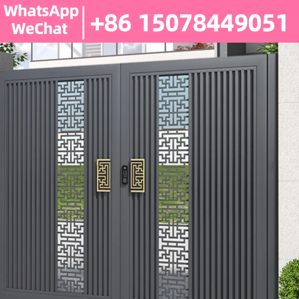 

Aluminum Alloy courtyard gate Villa double door new rural self-built houses single and double Open Gate simple courtyard gate