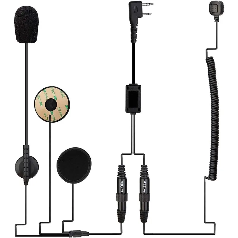 BAOFENG Helmet Kit 2 PIN PTT Full Face Motorcycle Headset Earpiece Mic for BAOFENG KenWood WOUXunTwo Way Radio Walkie Talkie