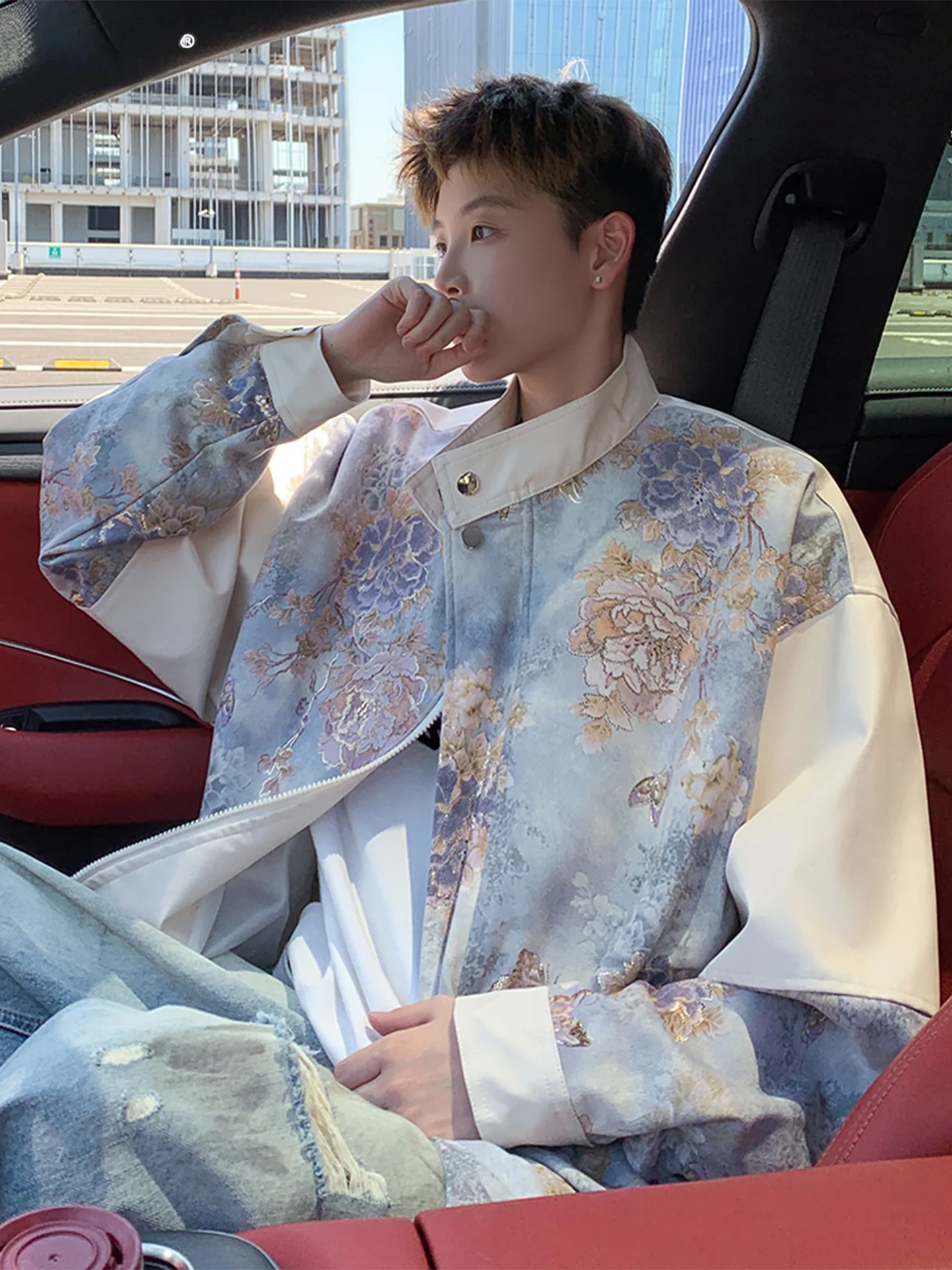 

Мужская куртка с воротником-стойкой, осенняя новинка, большой размер, модный дизайн, высококачественная куртка на молнии, контрастный цвет, сращивание