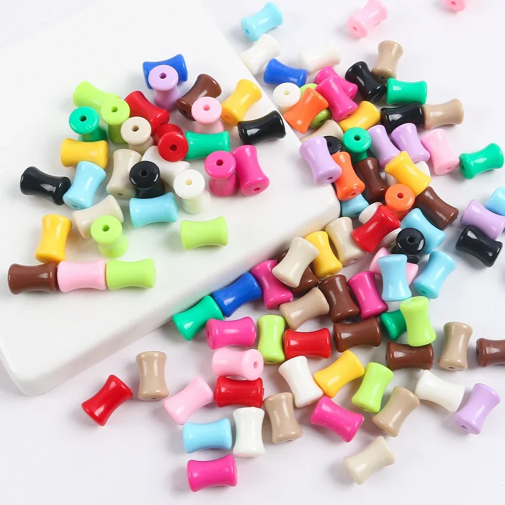 30 قطعة Soild اللون الخيزران الخرز 8x12 مللي متر أسطواني أنبوب دائري فاصل الاكريليك الخرز ل أساور يدوية صنع المجوهرات اكسسوارات #5