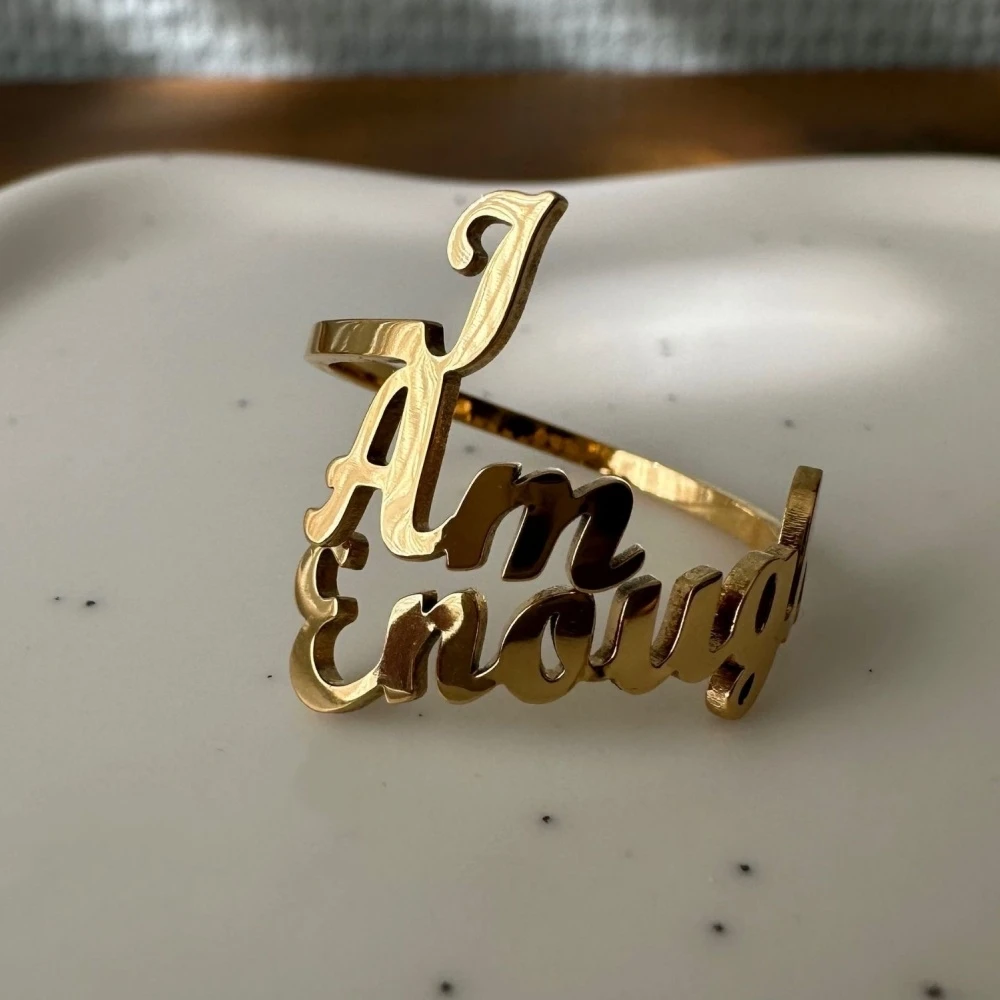 Custom Couple Name Rings For Women Wedding Jewelry Stainless Steel Personalized Family Names Finger Rings Gift For Her
