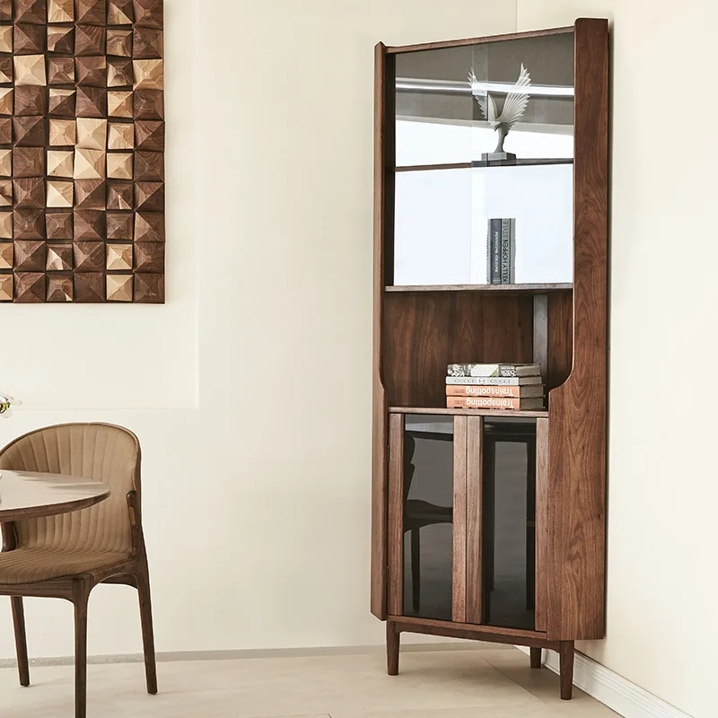 

Customizable North American Black Walnut Log Triangle Cabinet