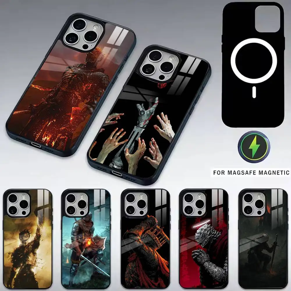 

D-Dark Souls-u Game Phone Case For iPhone17,16,15,14,13,12,11 Plus,Pro Magnetic For Magsafe Wireless Charging