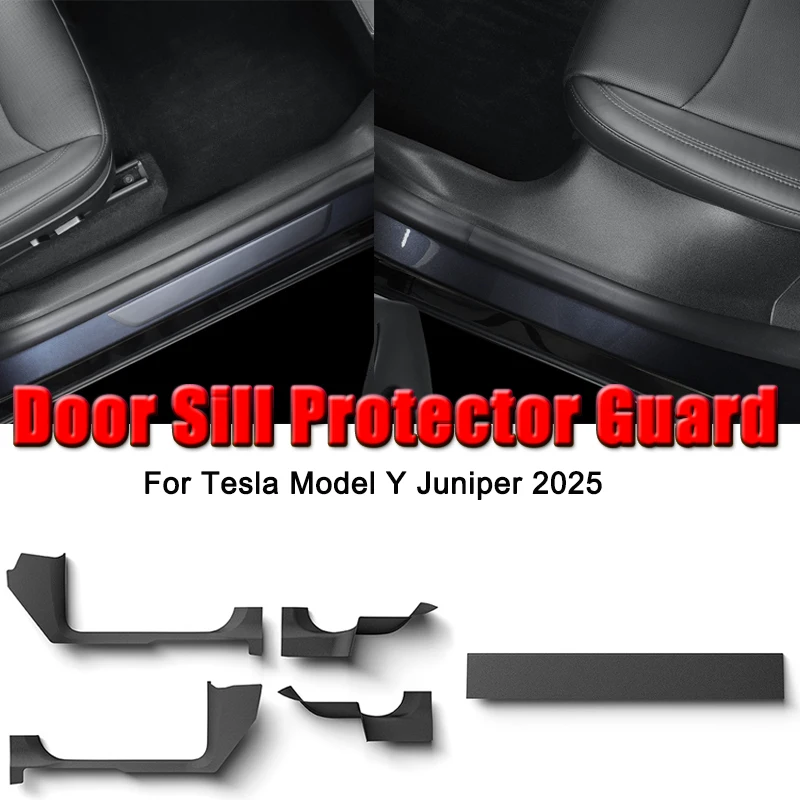 

TPE Front Rear Door Sill Protector Guard for Tesla Model Y Juniper 2025 Anti-Scratch Cover Protection Rear Seat Protection Strip