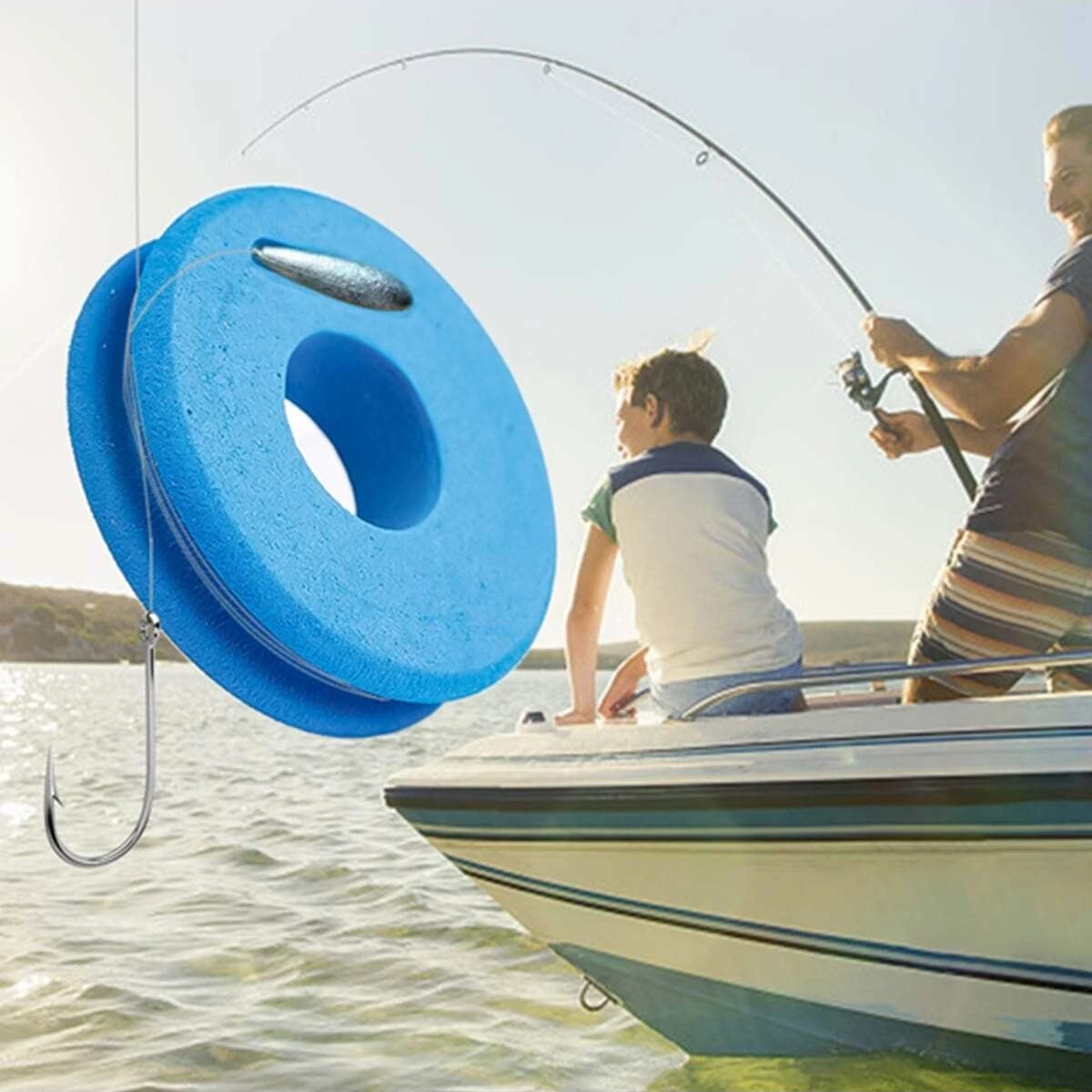 10/20 PCS Fishing Foam Spools 4.5cm/12cm Rounded Fishing Line Holder Storage Hook（random colour）