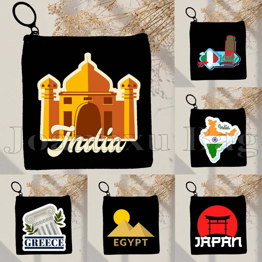 

Brazil Argentina Colombia Greece India Egypt Italy Mexico Turkey France Kyoto Japan Travel Vinyl Coin Purse Key Case Bag Pouch