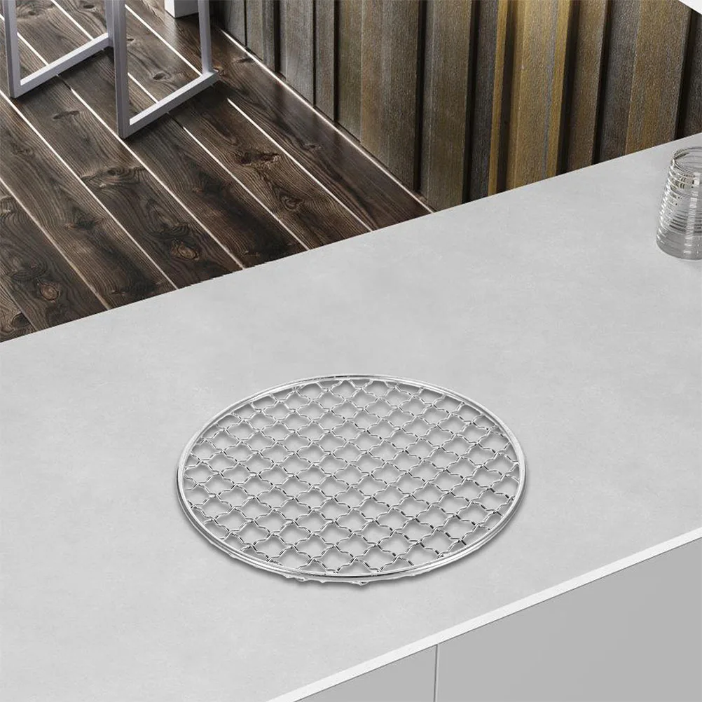 

Stainless Steel Round Grill Grate Bbq Mesh Reusable Wire Rack Outdoor Barbecue Cooking Rack Campfire Baking Steaming Party