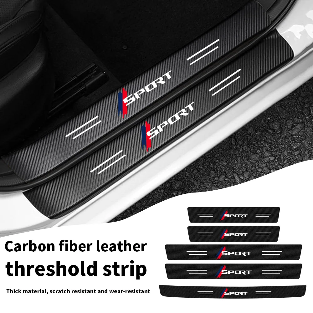 Blue and Red Sport Car Door Sill Strips Creative Modification Cute Girl Car Door Step Pads Anti-Scratch Protective Strips