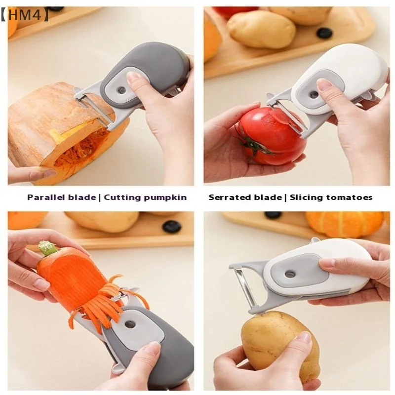 ómHM4 Parque Multifunctionele magnetische dunschiller Schilschraper Roestvrij staal Huishoudelijke appelmeloenrasp Keukenfruitschraper