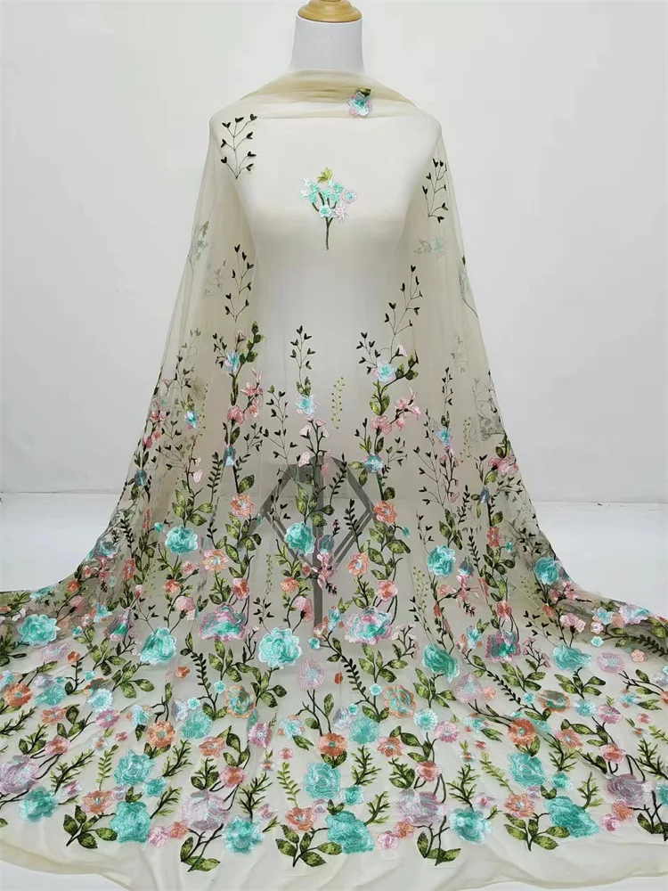 

Розовая сетчатая ткань для вышивки, многоцветная ткань с цветочной вышивкой пиона, ткань для шитья вечернего платья, ткань для вышивки своими руками, настройка