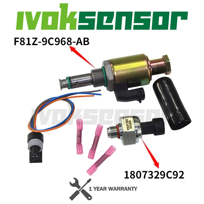 Set New For Navistar DT466 DT466E OEM IPR/ICP Fuel Pressure Regulator Sensor OEM # 1807329C92 1841217C91 F81Z9C968AB PR315 PR218