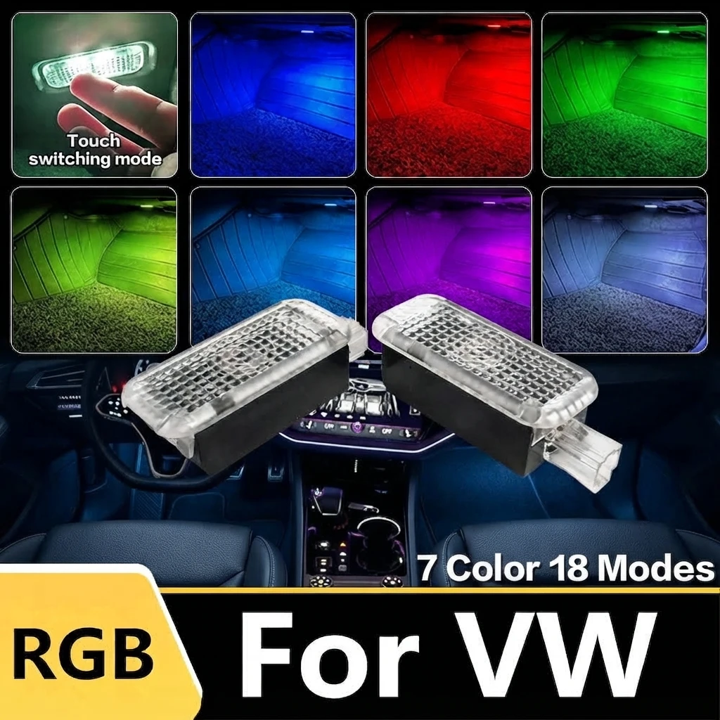 RGB LED Fußraumbeleuchtungs-Set für VW UP Golf 4 5 6 Passat B5 B6 B7 B8 CC Polo 6R MK6 Aw1 Touareg 7L 7P Innenraum-Dekorationslichtleiste