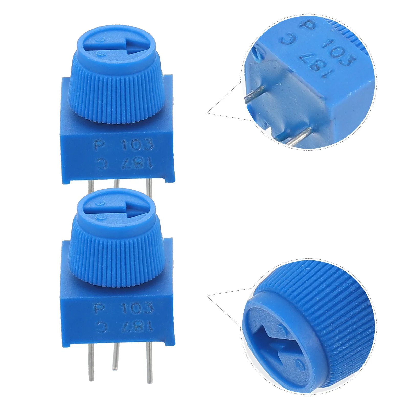 10Pcs Trimmer Potentiometer Resistor 3 Terminal Adjustable Potentiometer for Pcb Assembly Breadboard Prototyping Wear Resistant