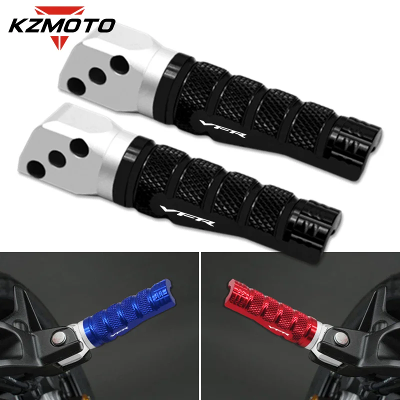 Left & Right Foot Pegs Pedal For Honda VFR800 VFR 750/R VFR800F Motorcycle CNC Parts Rear Passenger Footrests Footpegs Footrest