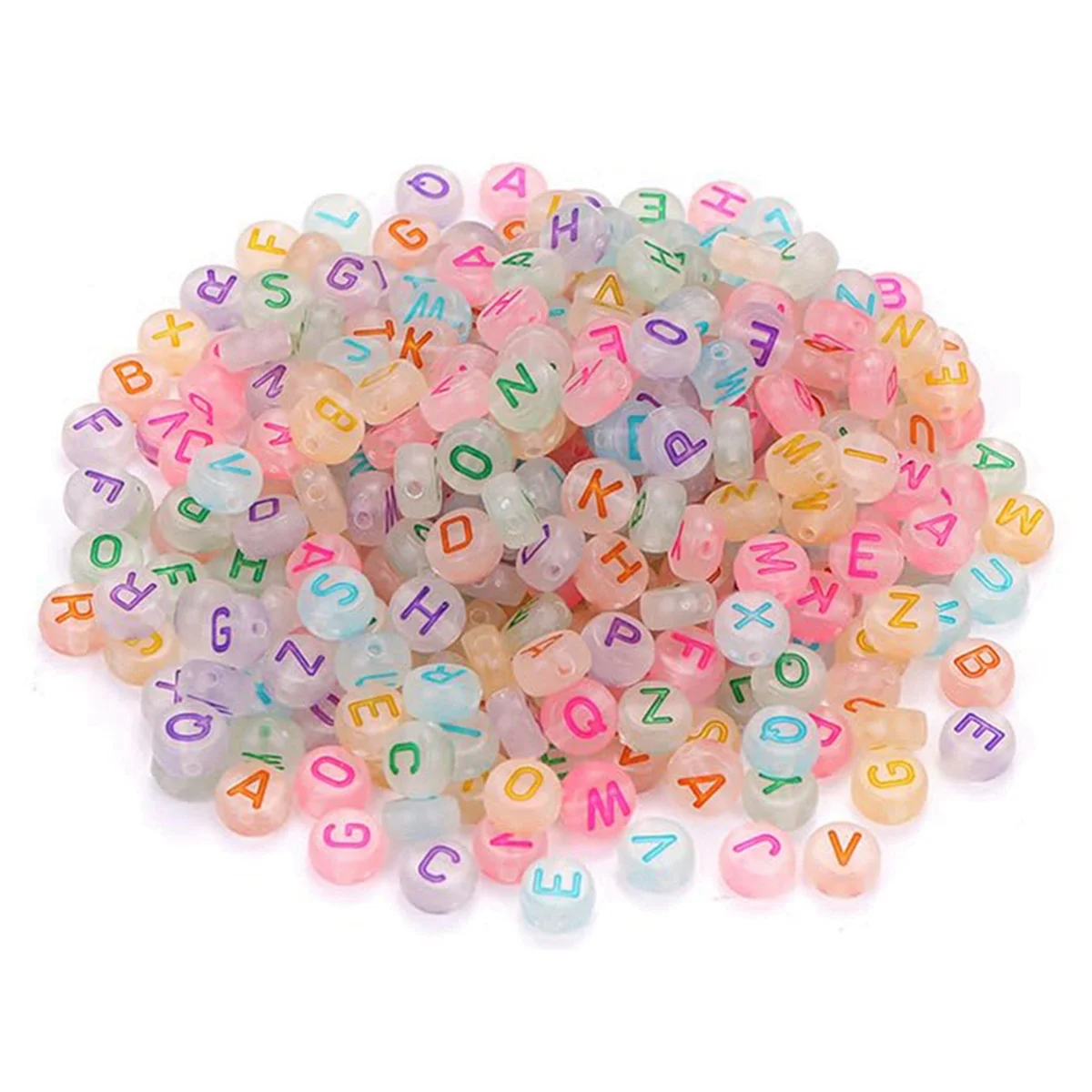 

High-quality 1000Pcs Glow Letter Beads Acrylic Round Letter Beads Glow in the Dark Beads for Bracelets Jewelry Making DIY Craft