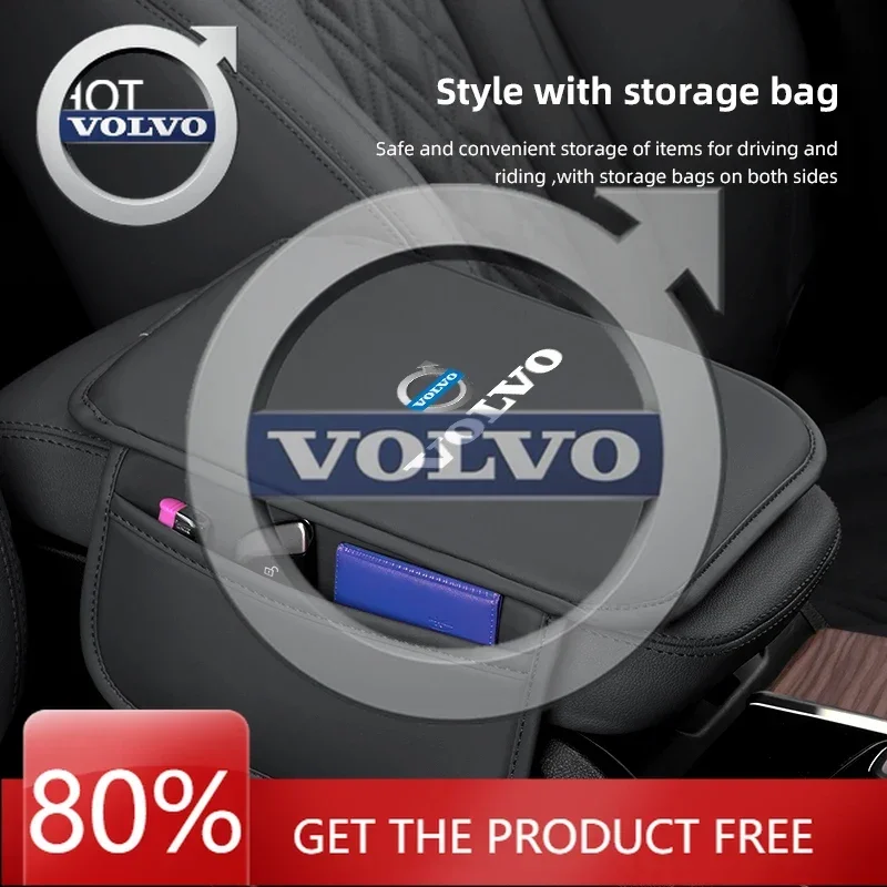 

Emblems 2026 New For Volvo High-quality Car Armrest Box Heighten Pad Armrest Protective Mat For Volvo EX30 XC60 XC40 V60 V40 XC9