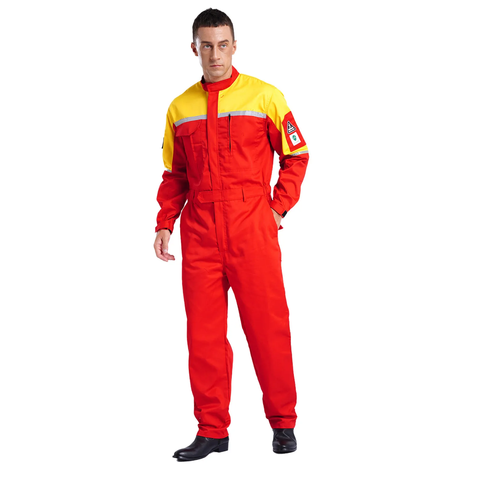 Slijtvaste antistatische beschermende jumpsuit voor heren Werkkleding Reflecterende bandjes met meerdere zakken Full-body overall Werkplaatsuniform