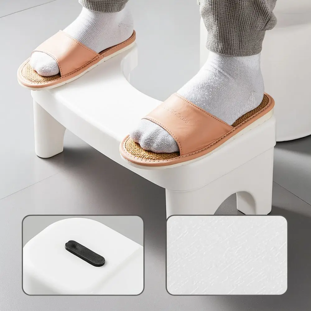 Ergonomic Bathroom Toilet Stool Thickened Plastic Footrest For Healthy Sitting Position Non Slip Foot Stool