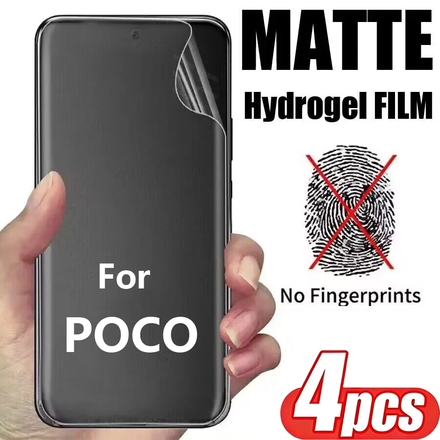 4PCS Matte Hydrogel Film for POCO F9 F8 F7 F6 F5 Pro Ultra M8 M7 M6 Pro M8S Screen Protector for Poco X8 X7 X6 Pro Max Soft Film