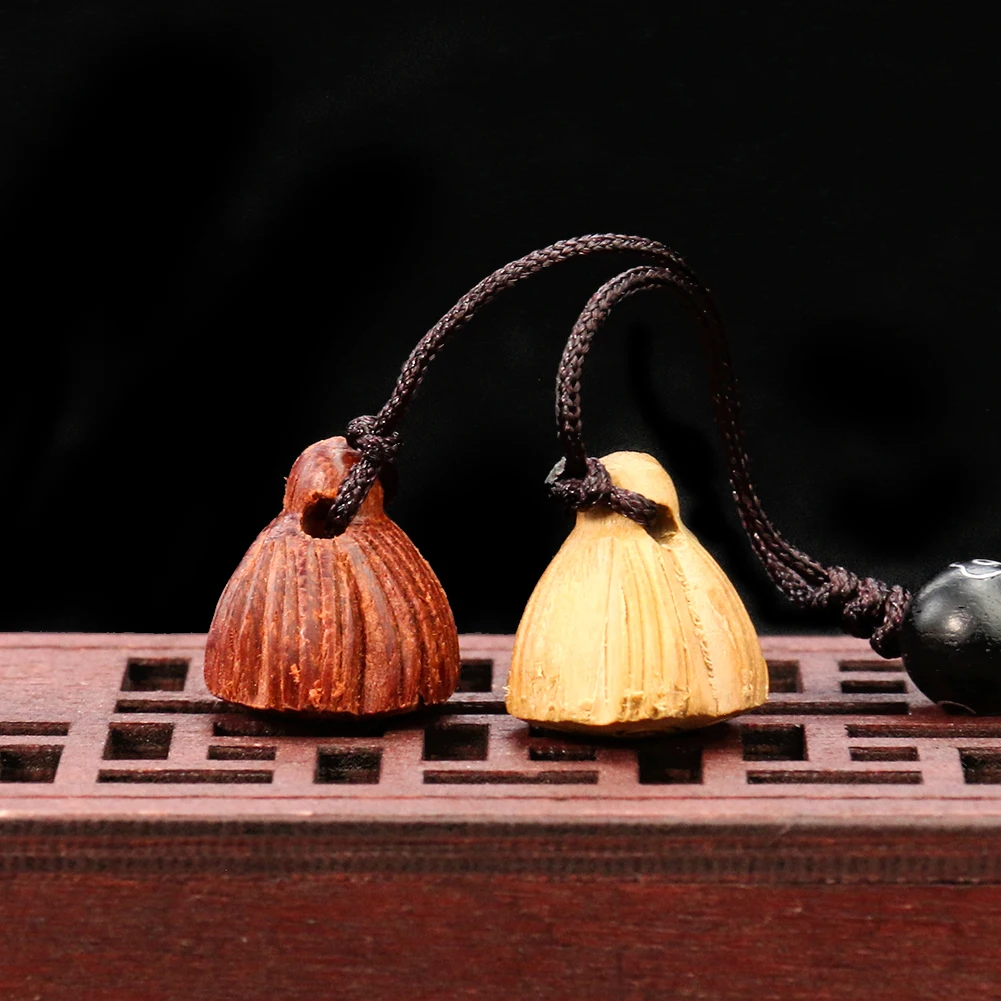 Vintage Wooden Seedpod of The Lotus Keychain Hindu Buddha Purse Charms Holder Phone Decoration Pendant Meditation Amulet Gift