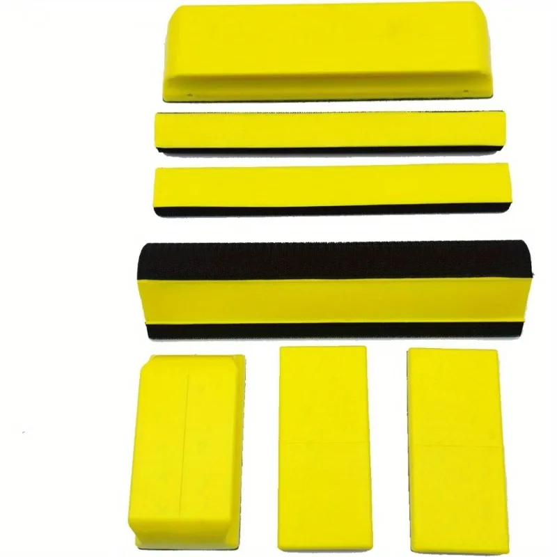7pcs Hand Sanding Block Set Rectangle Handheld Sanding Pad Hook and Loop Interchangeable Assorted Shapes