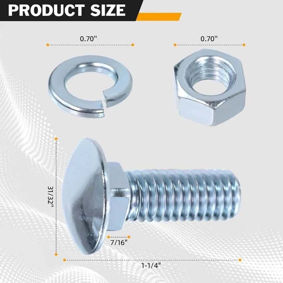 Kit de parafusos do para-choque traseiro dianteiro com tampa redonda compatível com Ford 7 1614x11 4 4 conjunto; Parafusos do para-choque cromado de transporte longo, porcas sextavadas a