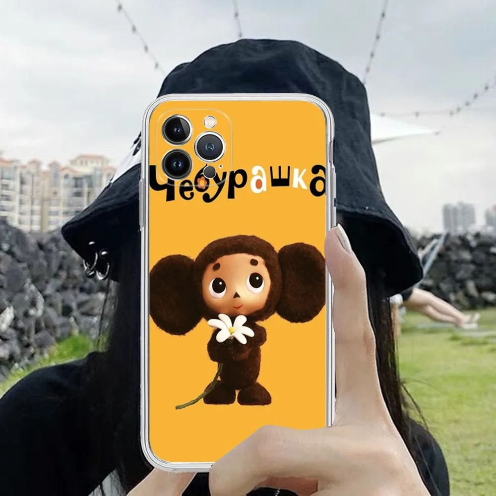 Cheburashka Phone Case For iPhone 14 13 12 Mini 11 Pro XS Max X XR SE 6 7 8 Plus Soft Silicone Cover