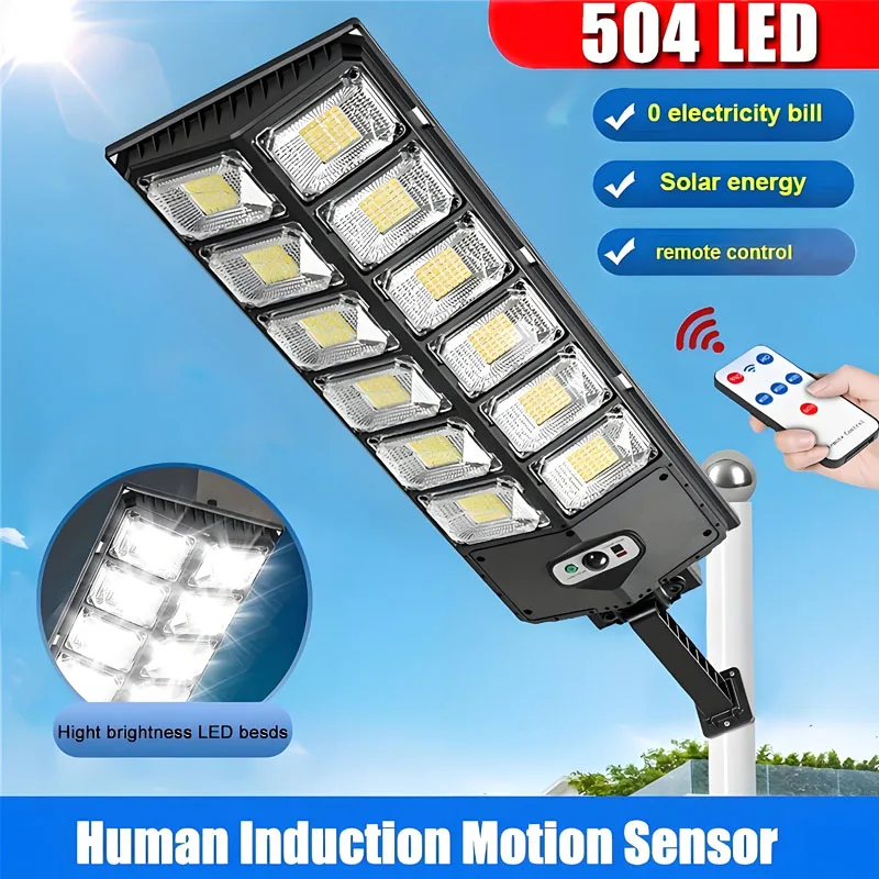 LED Super Bright Solar Light Outdoor Solar Street Lamp Human Induction Motion Sensor Solar Light Waterproof Garden Yard Lighting