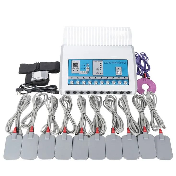 Electro Infra Slim System EMS Muscle Stimulator Infrared Heating Body Shaping Machine 10 Channels Electrode Pads Massager Home S