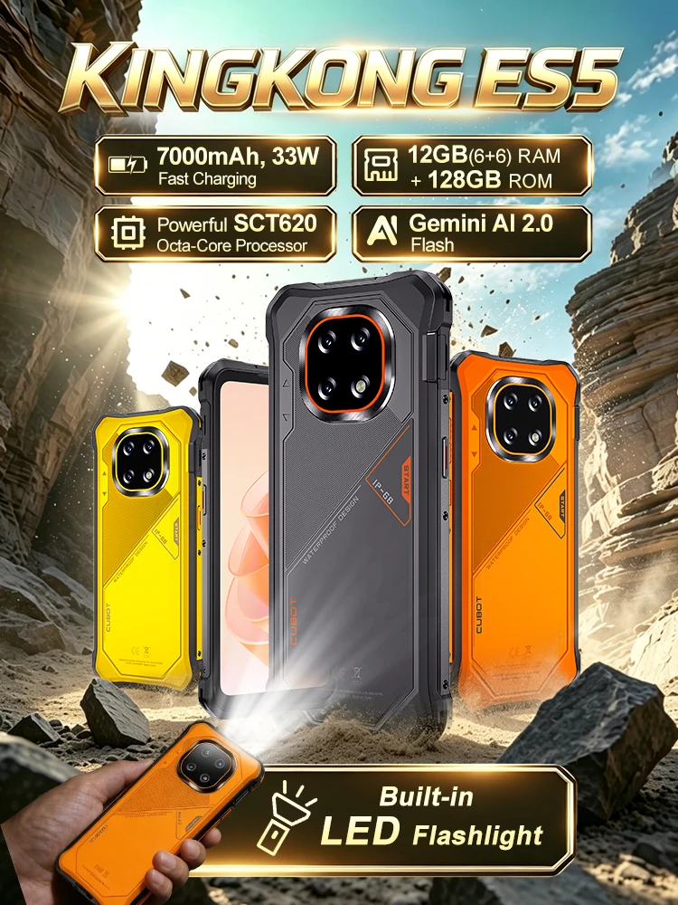 [Spedizione dalla Francia] Cubot KingKong ES 5 Smartphone Robusto Android 16 Fino a 12GB RAM (6+6) 128GB ROM / 24GB RAM (12+12) 256GB ROM Schermo da 6